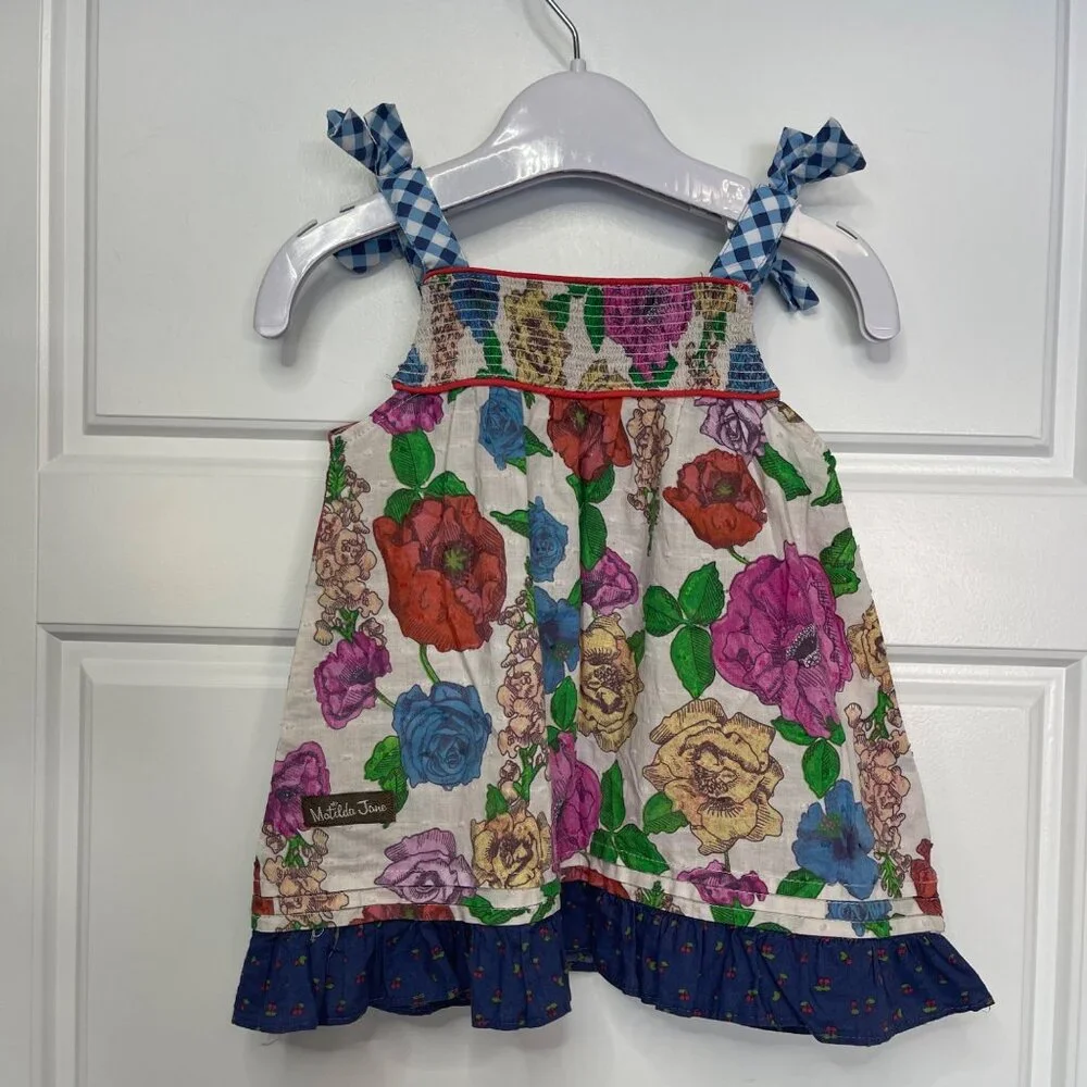 Matilda Jane Brilliant Day Dream‎ Dress (NO BLOOMERS) Baby 12-18M Floral Cotton